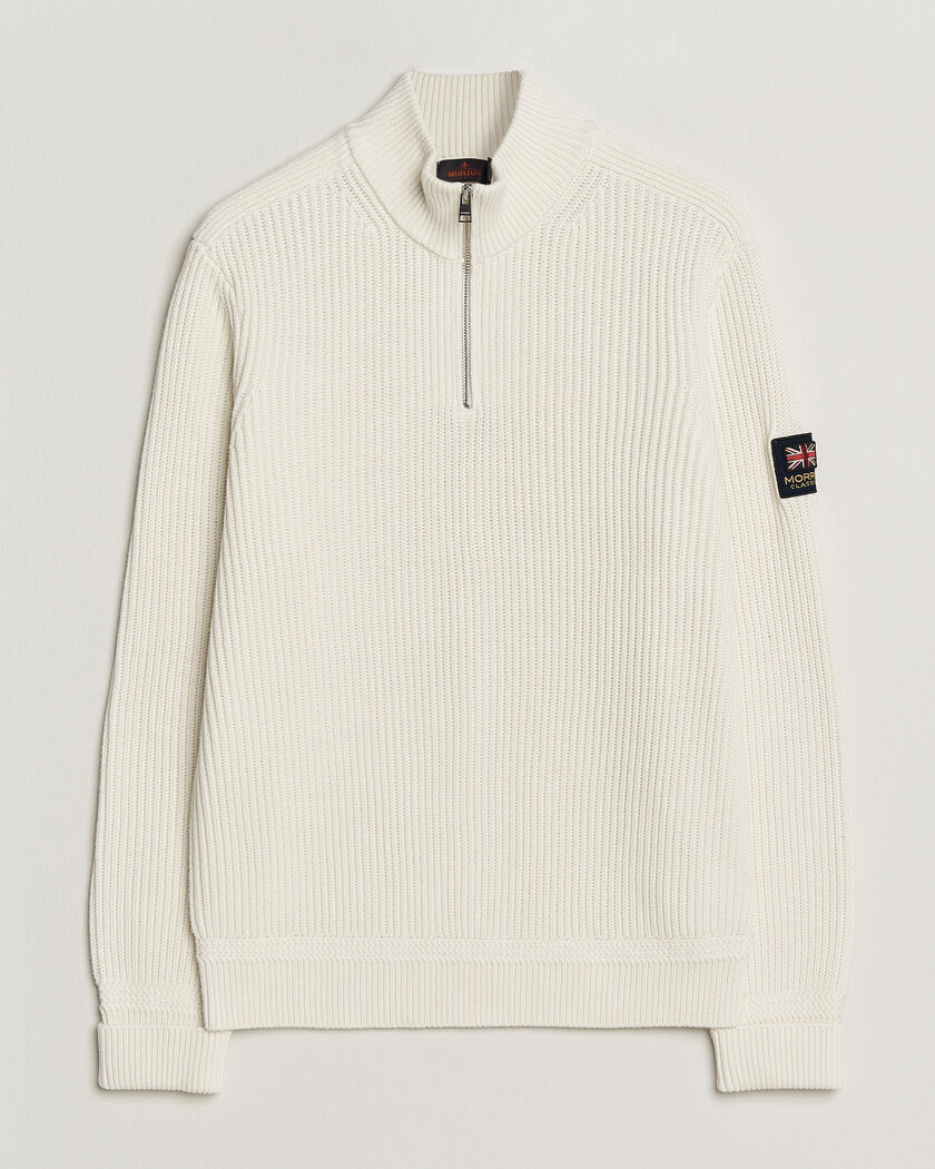 Morris Brenton Half-Zip Off White – Hvid