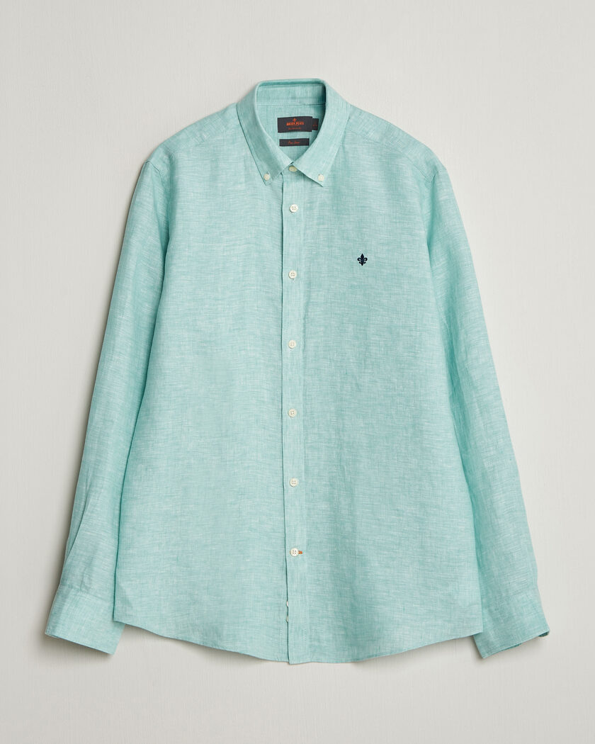 Morris Douglas Button Down Linen Shirt Green – Grøn