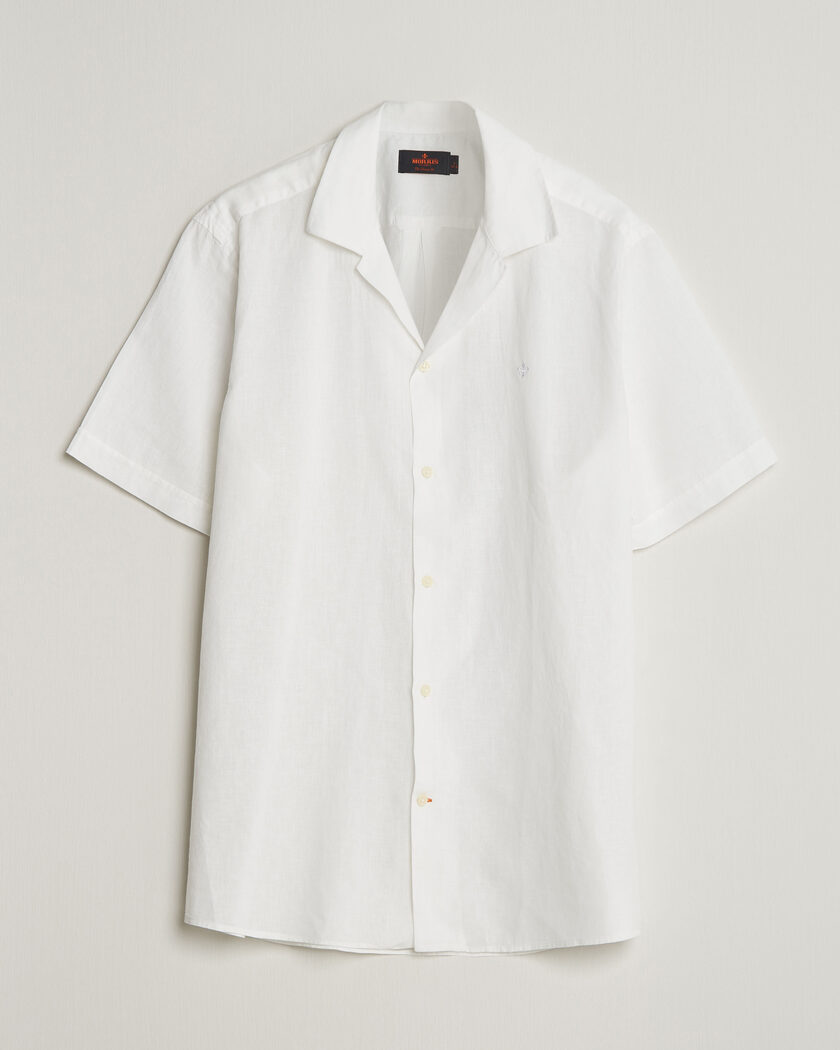 Morris Resort Short Sleeve Linen Shirt White – Hvid