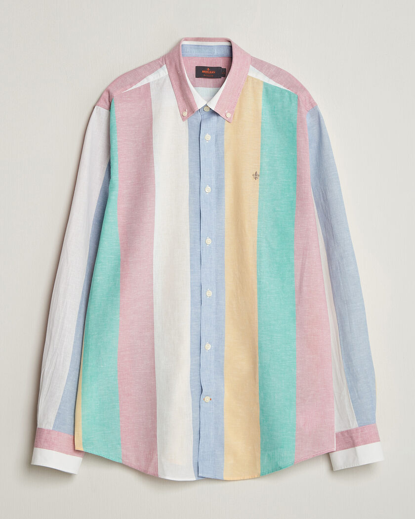 Morris Happy Striped Linen Shirt Multi – Flerfarvet