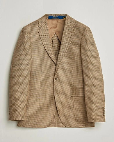 Polo Ralph Lauren Mini Guncheck Blazer Camel Multi – Brun