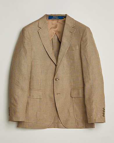 Polo Ralph Lauren Mini Guncheck Blazer Camel Multi – Brun