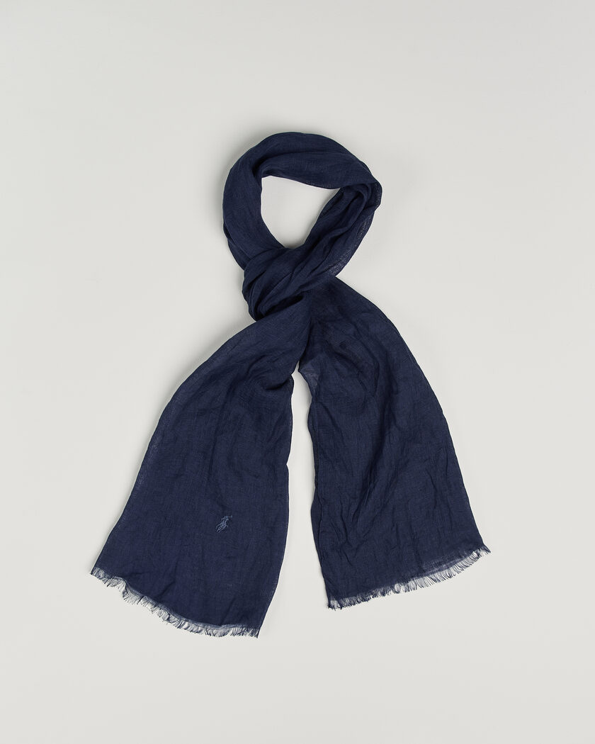 Polo Ralph Lauren Linen Scarf Newport Navy – Blå