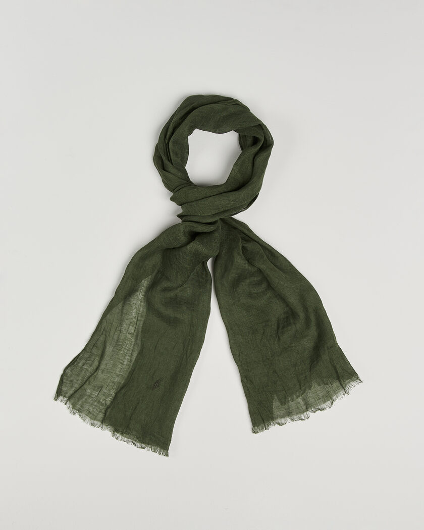 Polo Ralph Lauren Linen Scarf Supply Olive – Grøn