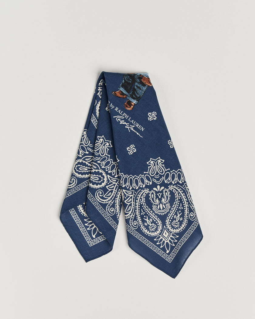 Polo Ralph Lauren Printed Bear Scarf Navy Multi – Flerfarvet