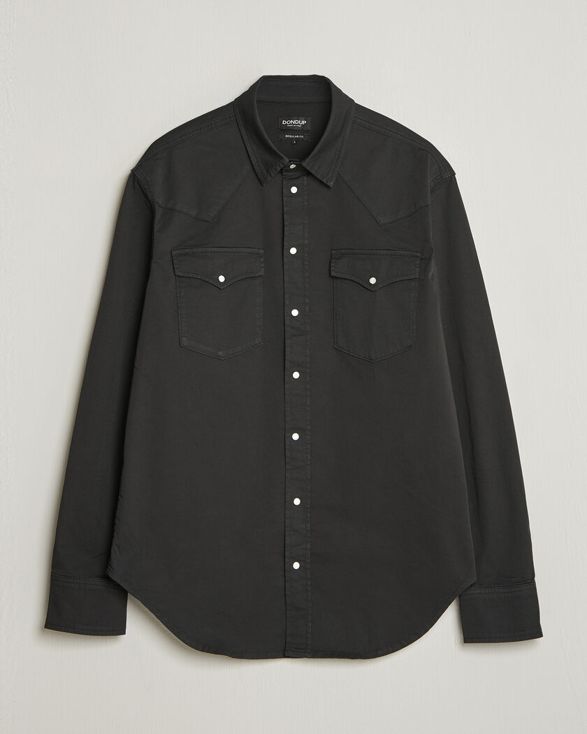 Dondup Regular Fit Shirt Washed Black – Sort
