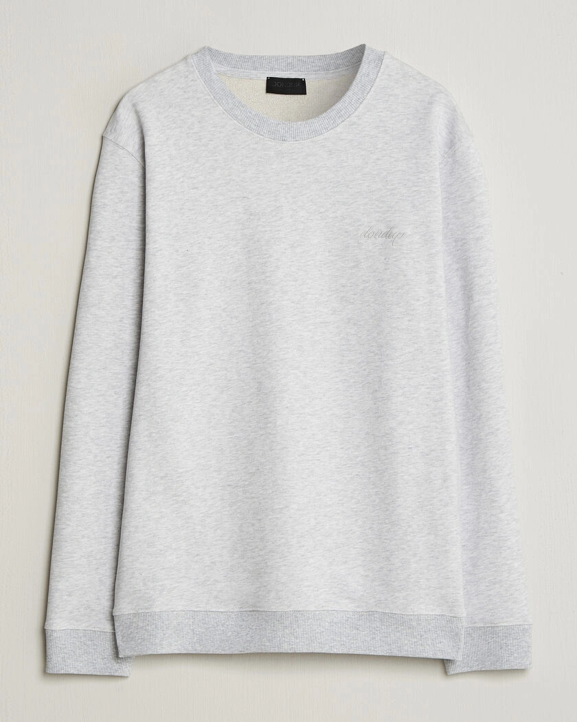 Dondup Logo Crew Neck Sweatshirt Light Grey Melange – Grå