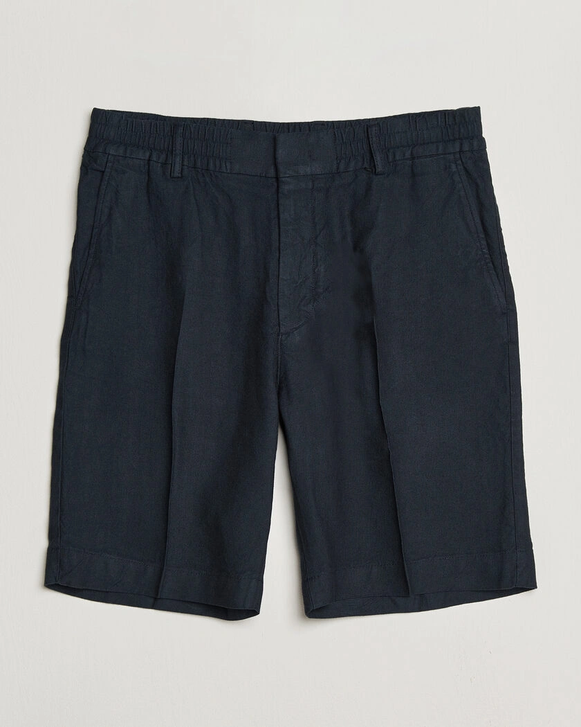 NN07 Billie Linen/Viscose Drawstring Shorts Deep Navy – Blå