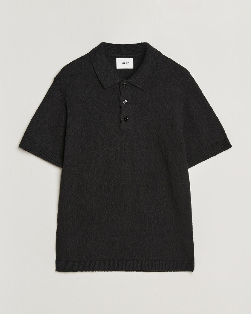 NN07 Randy Knitted Polo Black – Sort