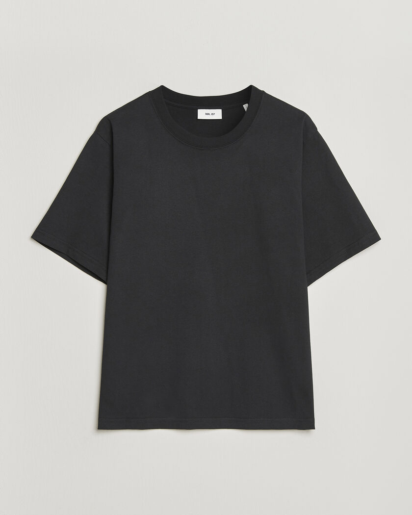 NN07 Jett Washed Crew Neck T-Shirt Black – Sort