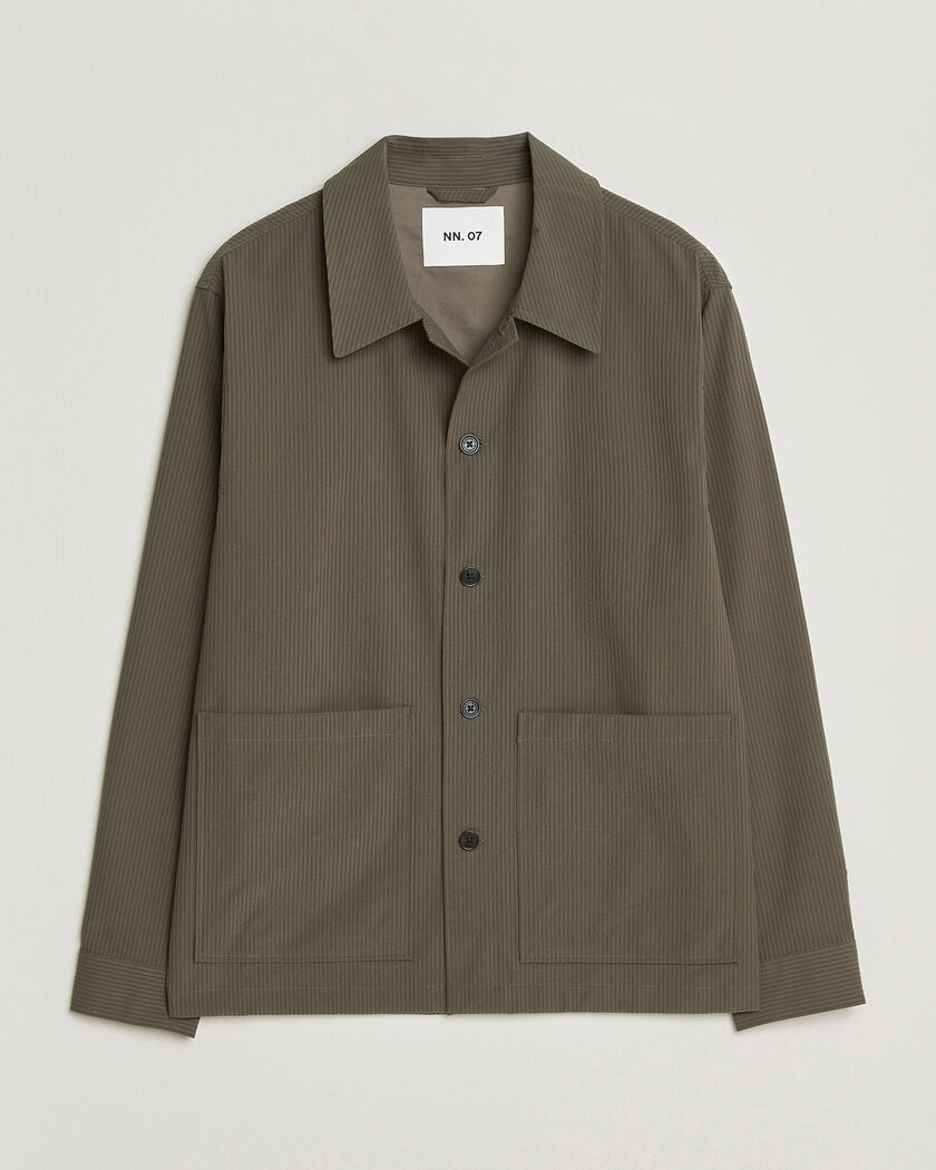 NN07 Blaze Seersucker Overshirt Mable Husk – Grøn