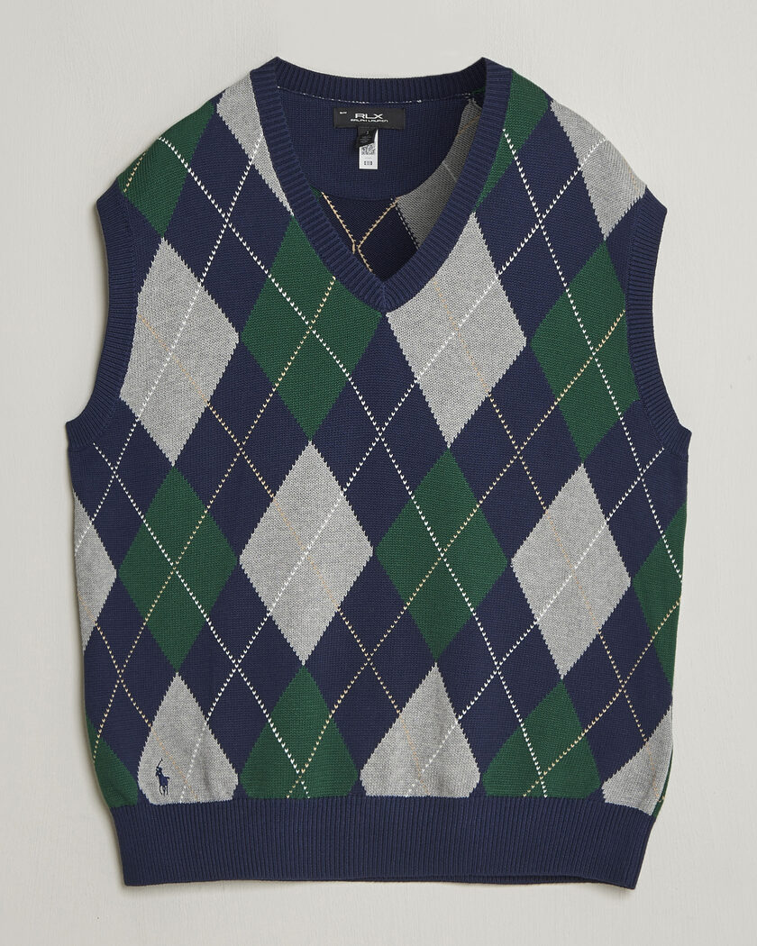 RLX Ralph Lauren Cotton Coolmax Vest Argyle Multi – Blå