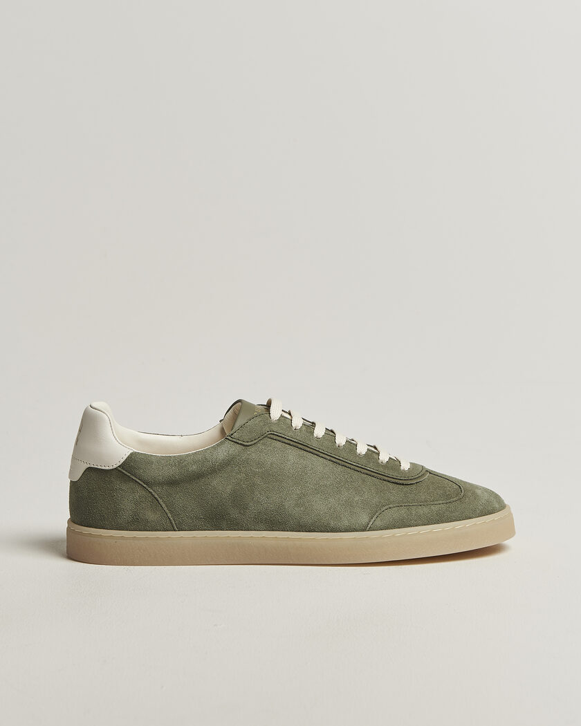 Brunello Cucinelli Low Top Sneakers Olive Suede – Grøn