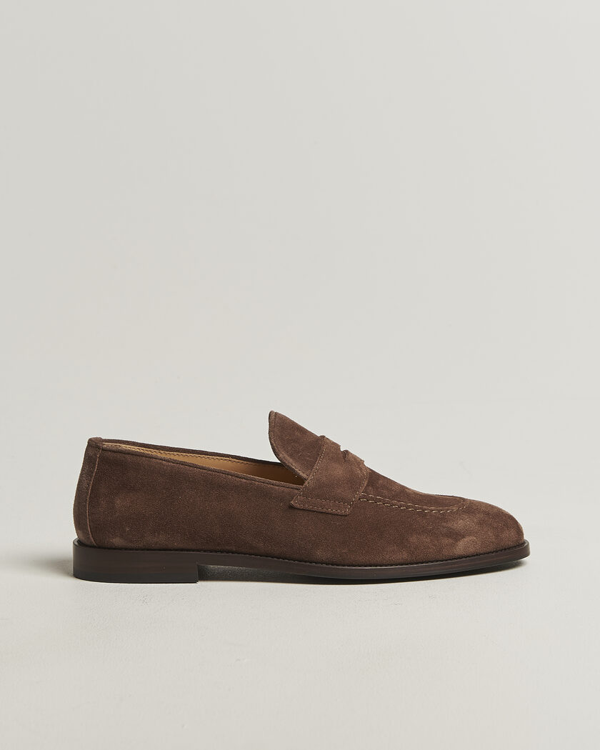 Brunello Cucinelli Penny Loafers Brown Suede – Brun