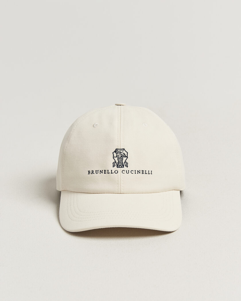 Brunello Cucinelli Twill Cotton Baseball Cap Off White – Hvid