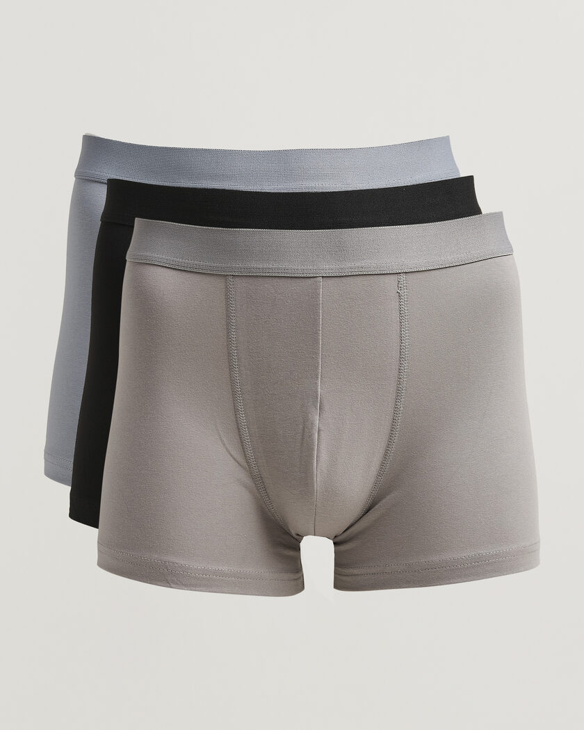 Bread & Boxers 3-Pack Boxer Brief Blue/Grey/Black – Blå