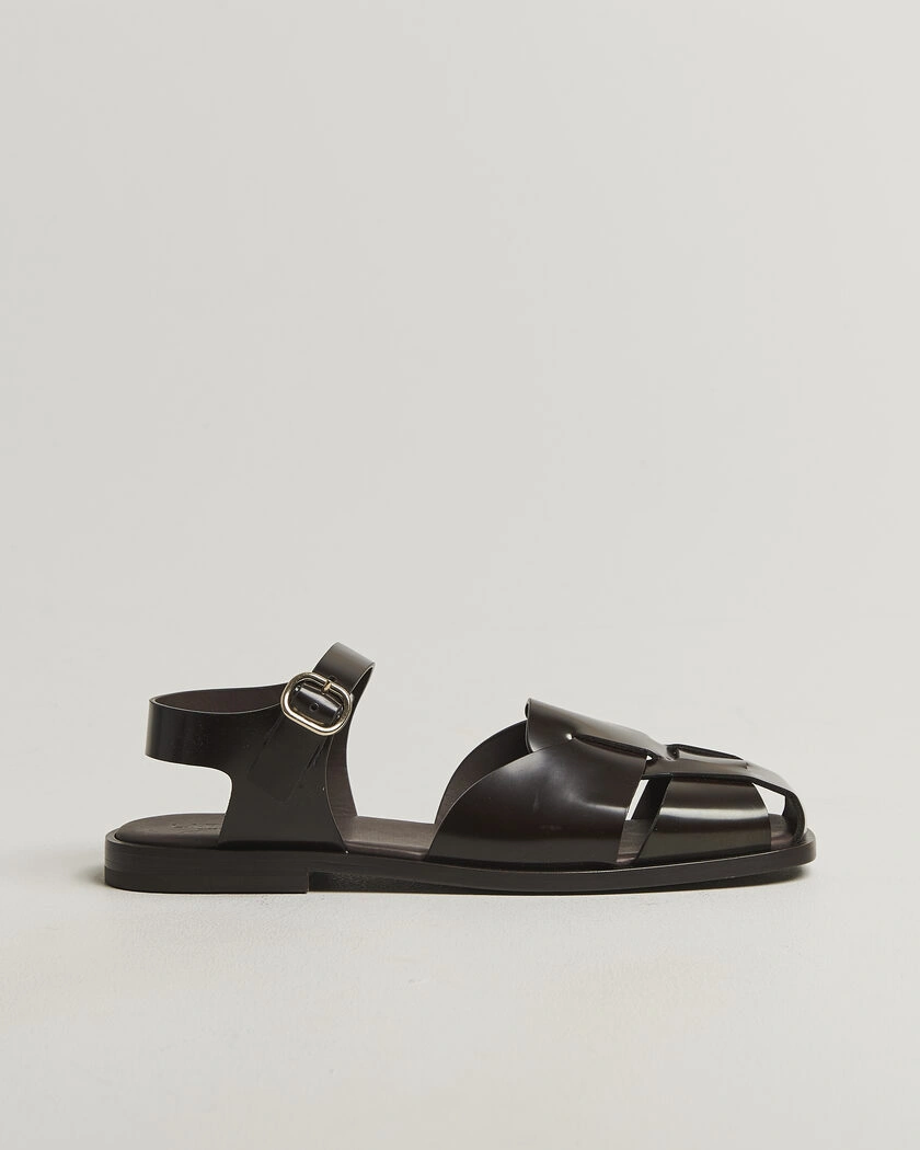 Lardini Marcel Leather Sandal Dark Brown – Brun