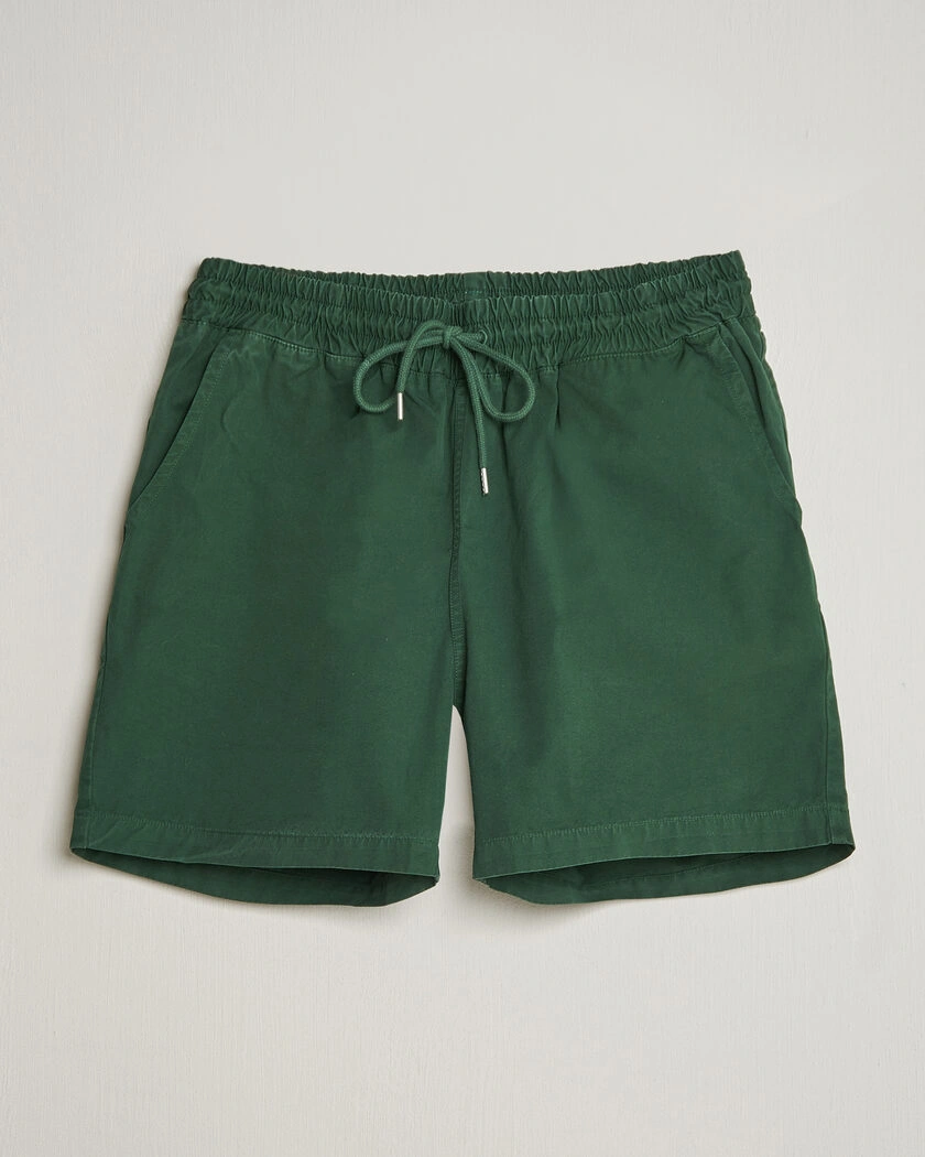 Colorful Standard Classic Organic Twill Drawstring Shorts Emerald Green – Grøn