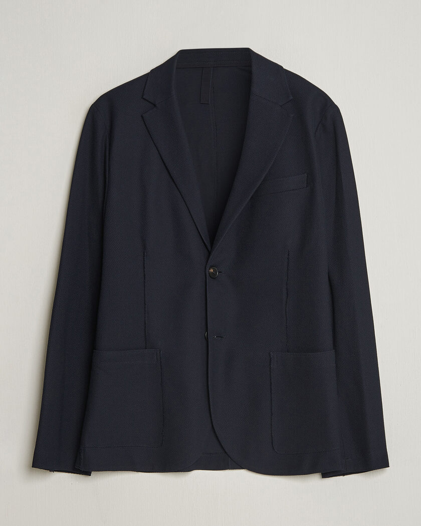 Harris Wharf London Loro Piana Honey Comb Blazer Navy Blue – Blå