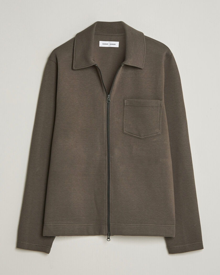 Samsøe Samsøe Hannes Full Zip Black Olive – Grøn