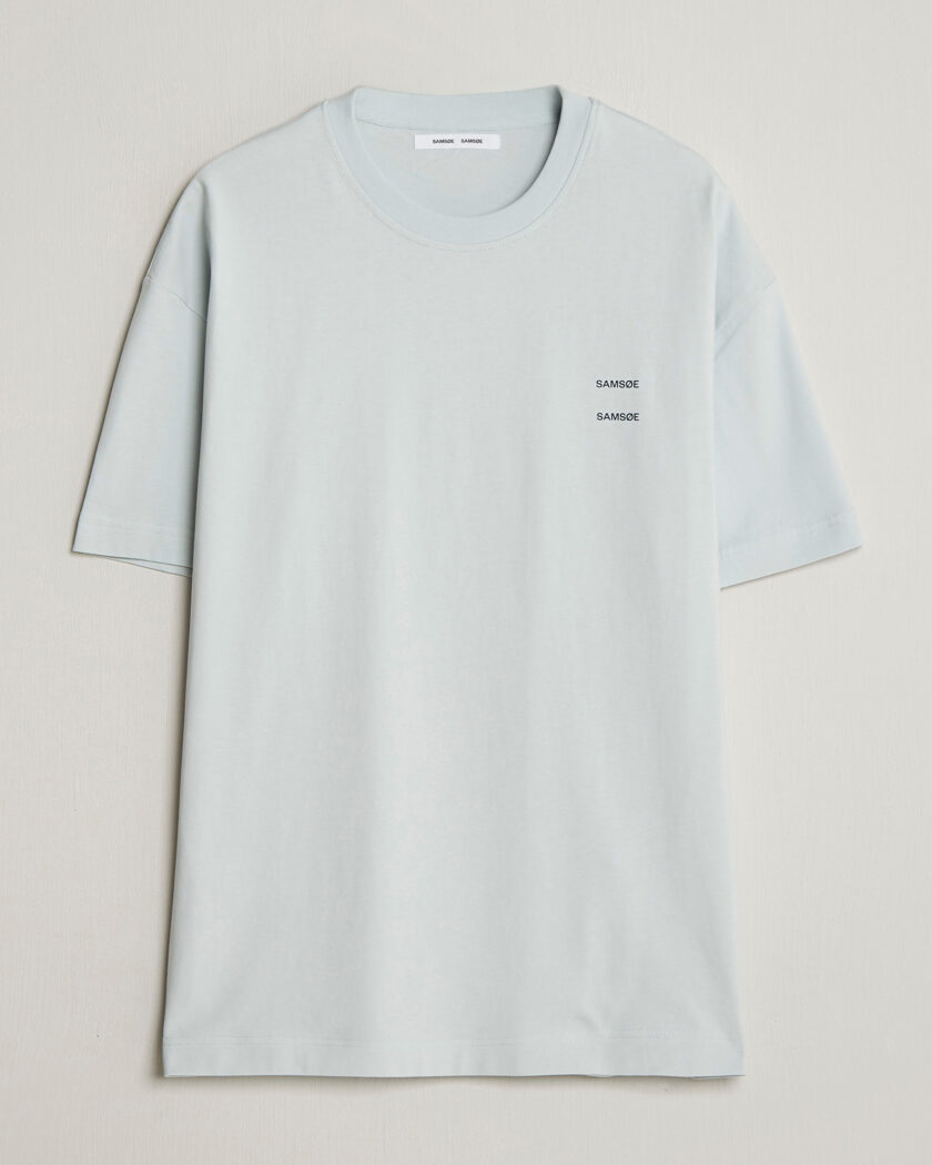 Samsøe Samsøe Joel Organic Cotton T-Shirt Skywriting – Blå
