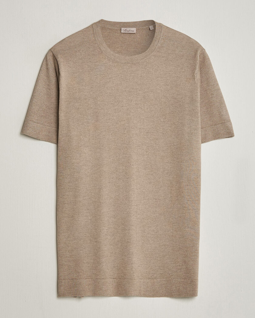 Stenströms Silk/Cashmere T-Shirt Taupe – Brun