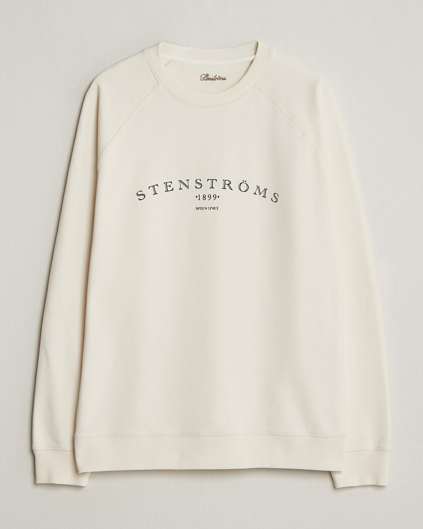 Stenströms Raglan Crew Logo Sweater White – Hvid