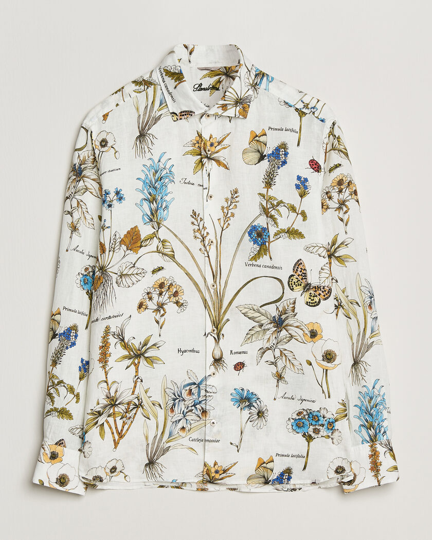 Stenströms Reglar Fit Botanical Print Linen Shirt Multi – Flerfarvet