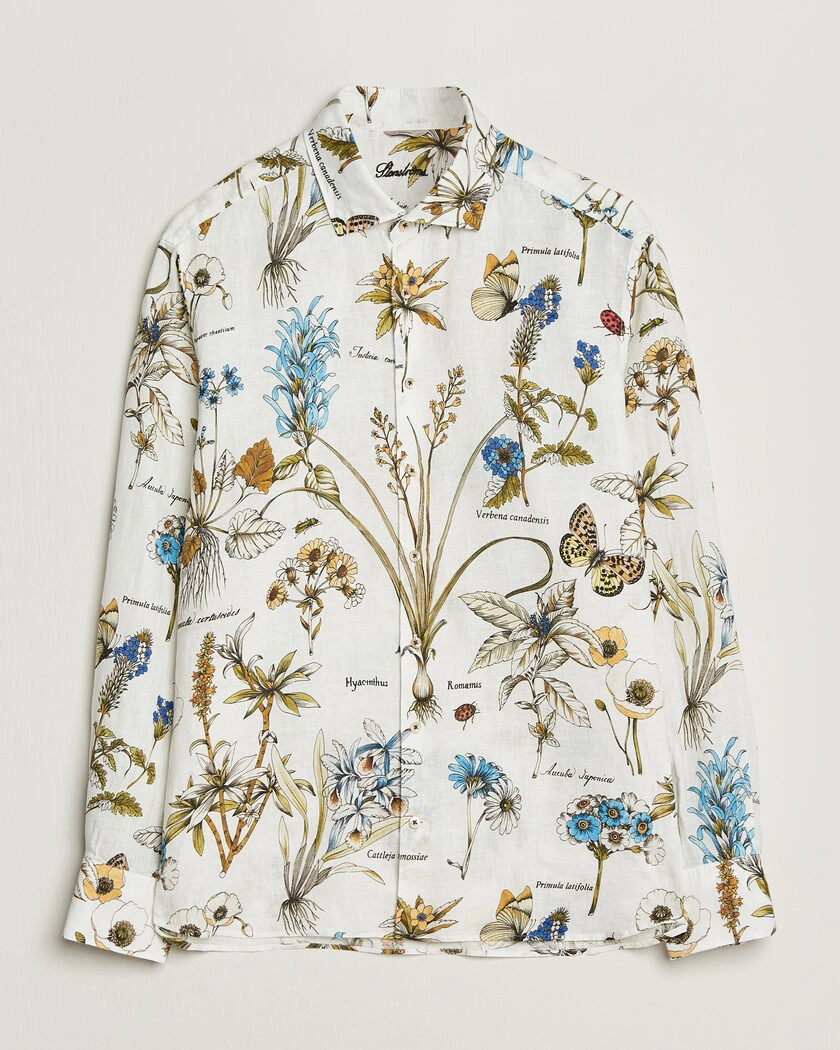 Stenströms Reglar Fit Botanical Print Linen Shirt Multi – Flerfarvet