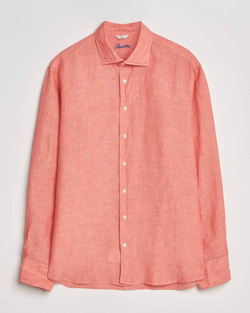 Stenströms Regular Fit Cut Away Linen Shirt Raspberry – Pink