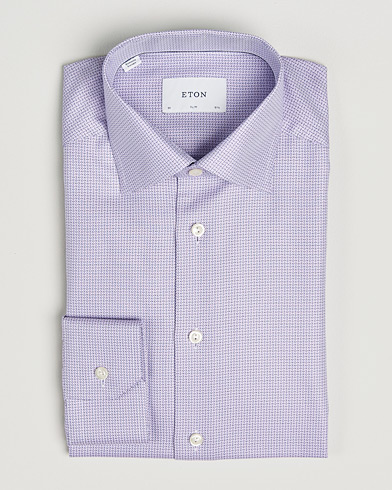 Eton Slim Fit Signature Twill Structured Shirt Light Purple – Lilla