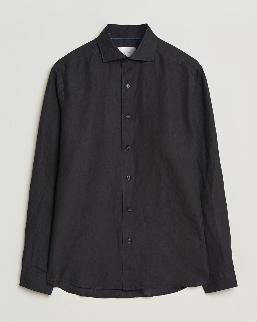 Eton Casual Fit Linen Shirt Black – Sort