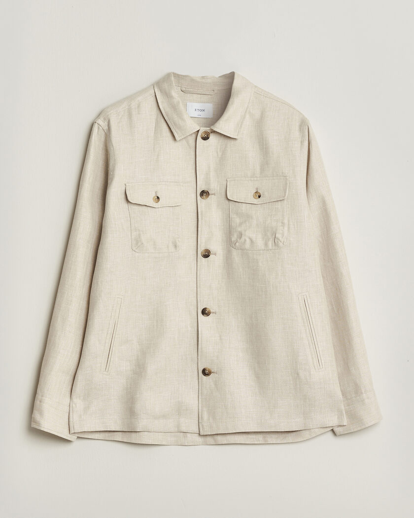 Eton Four Pocket Linen Lyocell Shirt Jacket Off White – Hvid