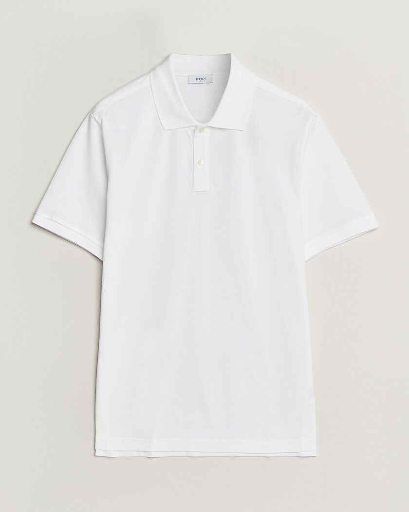 Eton Pima Pique Polo White – Hvid