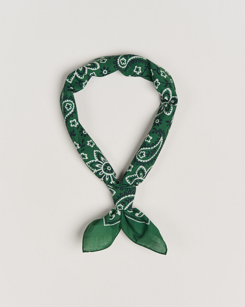 Drake's Classic Paisley Bandana Green – Grøn