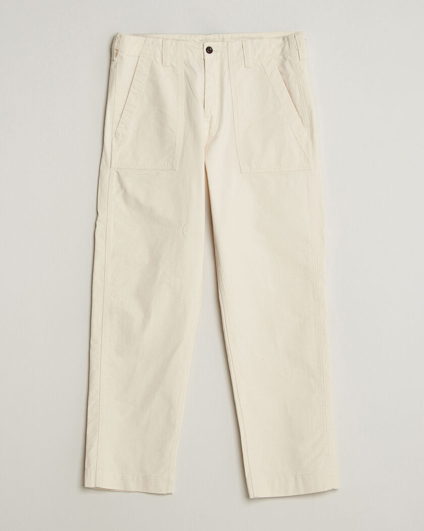 Drake's Twill Fatigue Trousers Ecru – Hvid