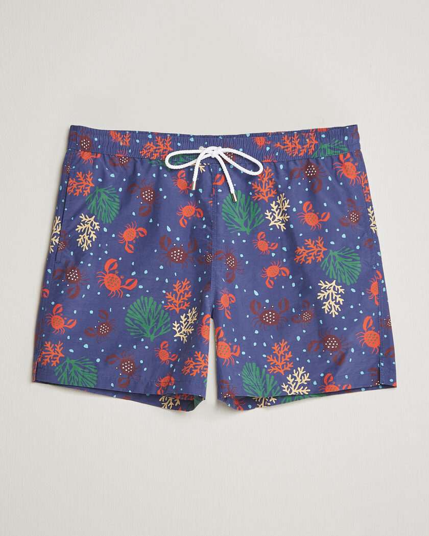 Drake's Crabs Drawstring Swimshorts Blue – Blå