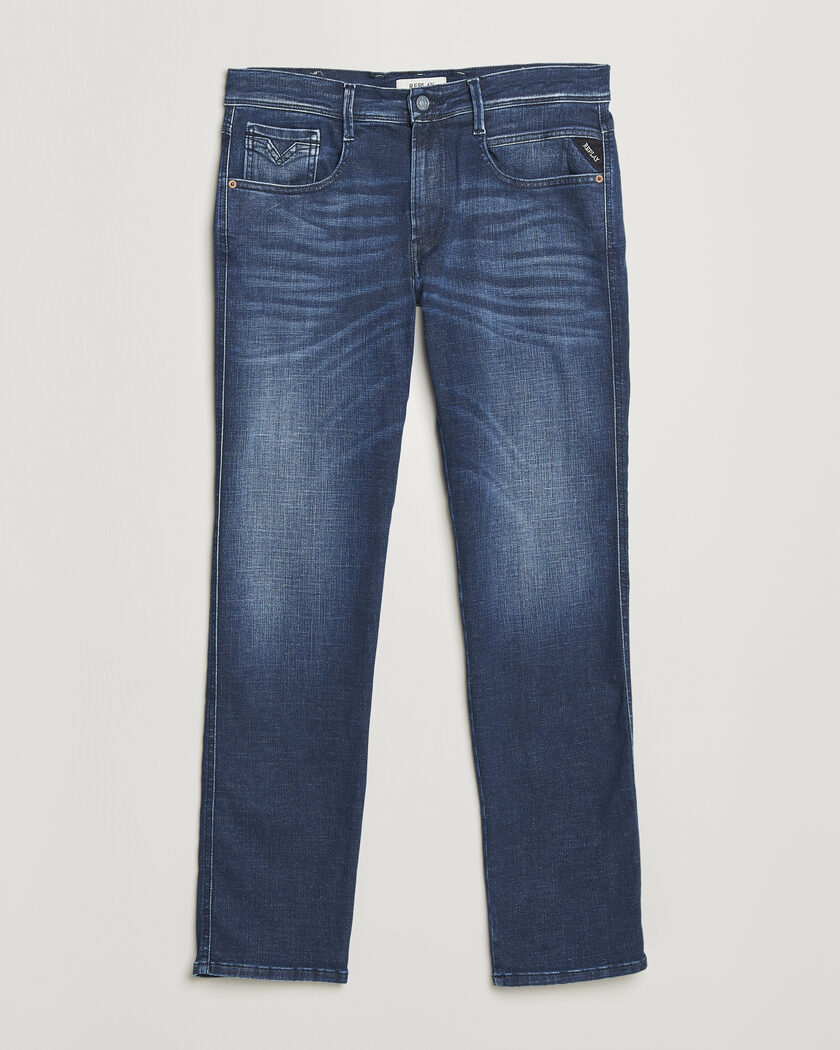 Replay Anbass Hyperflex Matrix Jeans Dark Blue – Blå