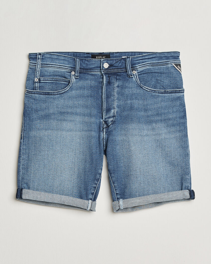 Replay RBJ981 Stretch Denim Shorts Light Blue – Blå