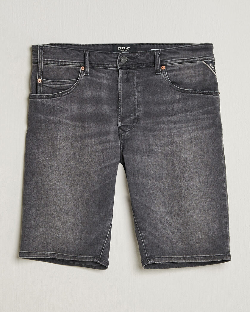 Replay RBJ981 Stretch Denim Shorts Washed Black – Sort