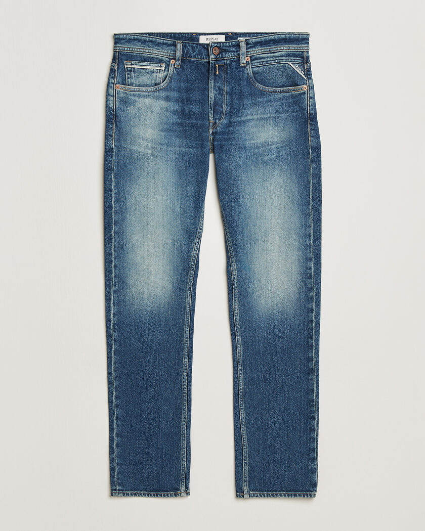 Replay Grover Heritage Original Stretch Jeans Medium Blue – Blå