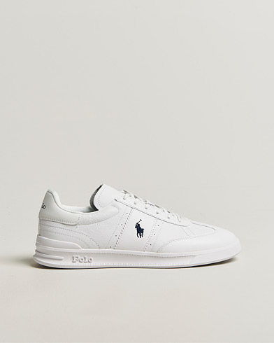 Polo Ralph Lauren Aera Grained Leather Sneakers White/Navy – Hvid