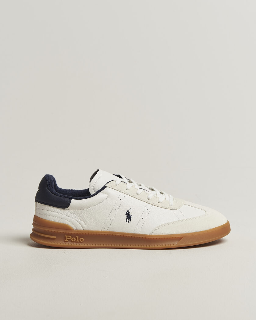 Polo Ralph Lauren Aera Leather Sneakers Deckwash White/Navy – Hvid