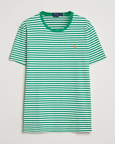 Polo Ralph Lauren Crew Neck Striped T-Shirt Billiard/White – Grøn