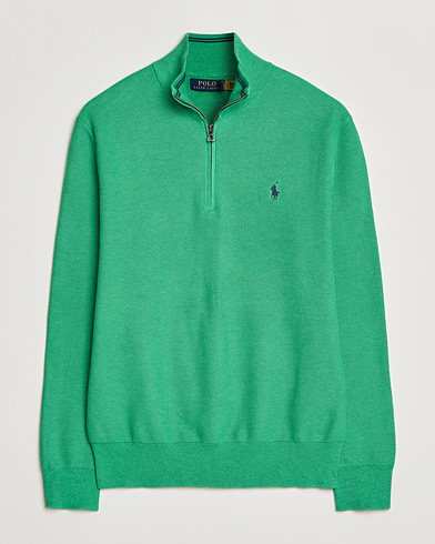 Polo Ralph Lauren Textured Half Zip Palm Green Heather – Grøn