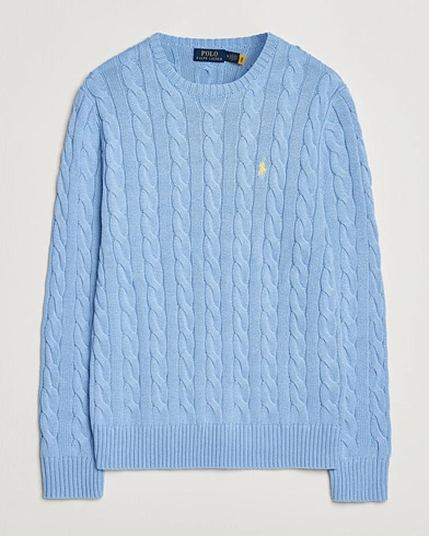 Polo Ralph Lauren Cotton Cable Pullover Austin Blue – Blå