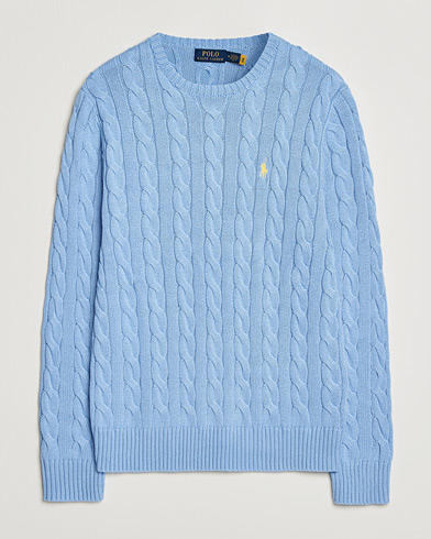 Polo Ralph Lauren Cotton Cable Pullover Austin Blue – Blå