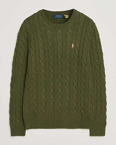 Polo Ralph Lauren Cotton Cable Pullover Garden Trail Heather – Grøn