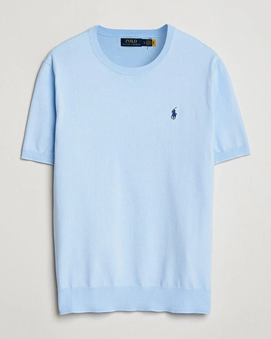 Polo Ralph Lauren Knitted Short Sleeve T-Shirt Office Blue – Blå