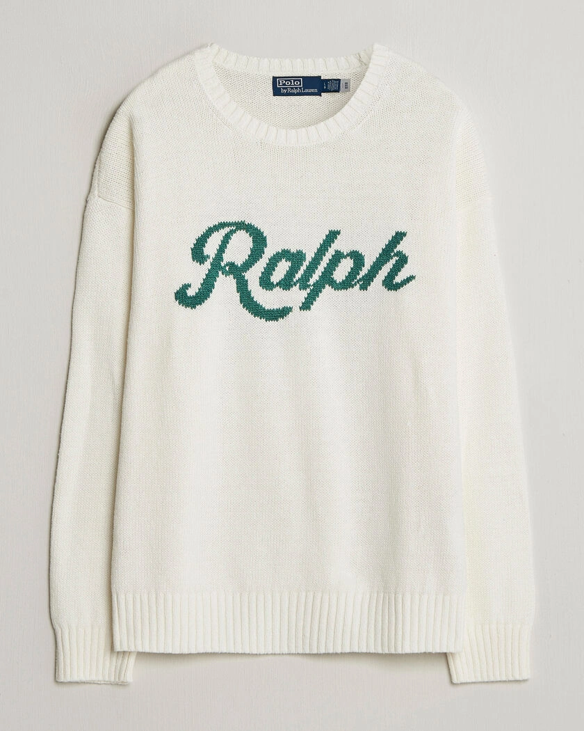 Polo Ralph Lauren Linen Blend Sweater Deckwash White – Hvid
